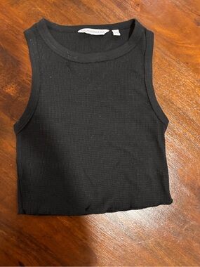 Calvin Klein Jeans Black Ribbed Crop Tank Top